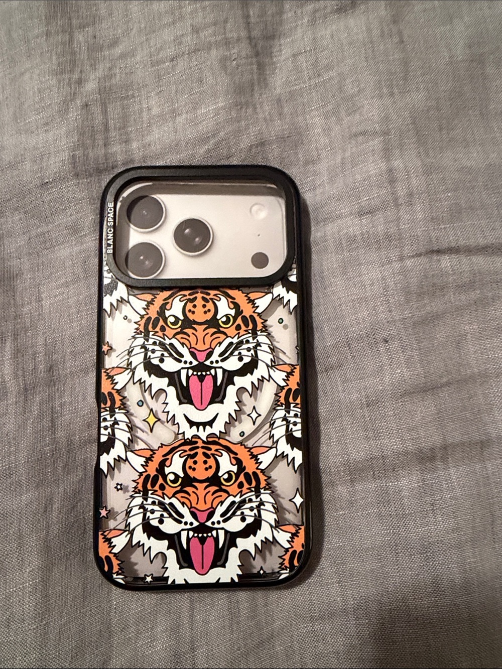 iPhone pro 17 Clear Tiger Graphic iPhone Case - Orange & Black